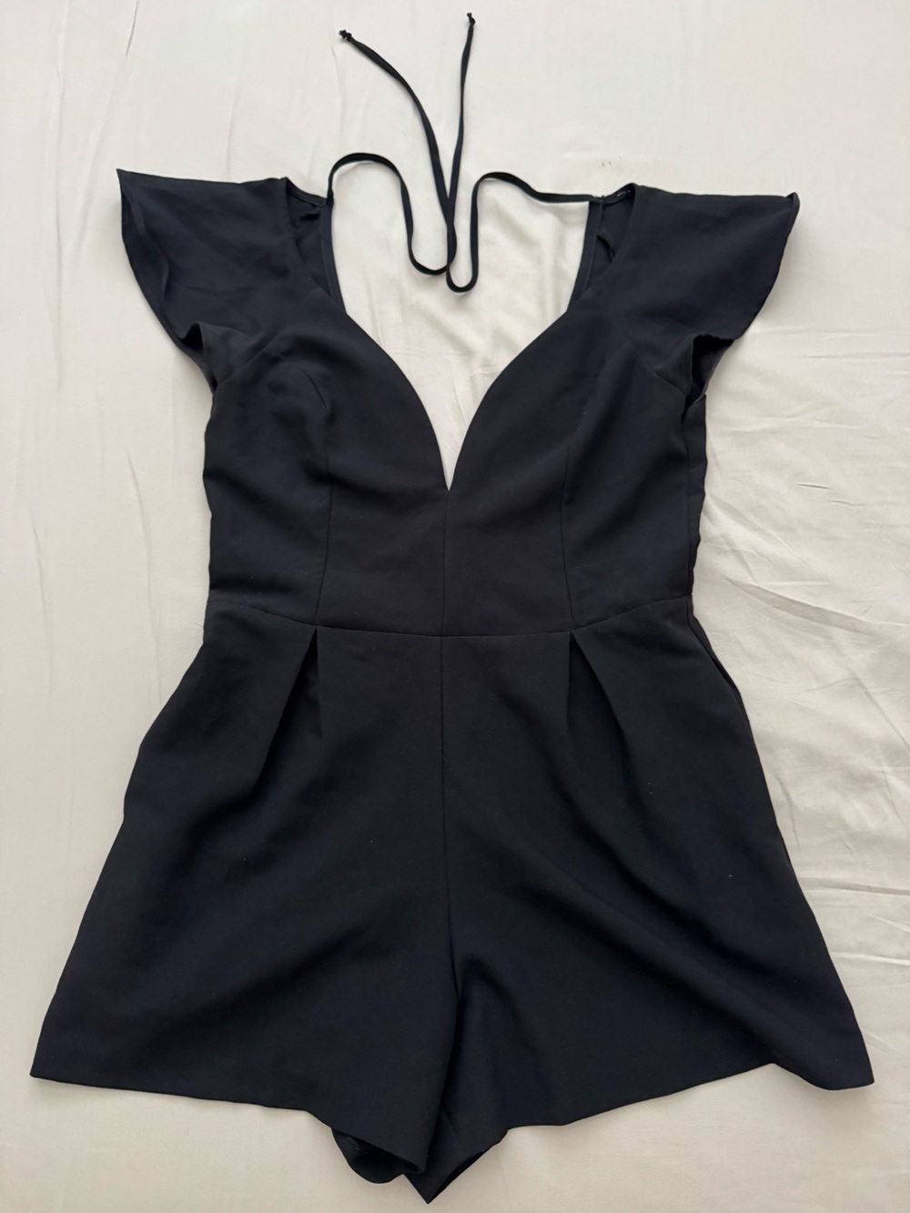 Guess Black V-Neck Short Sleeve Romper Shorts